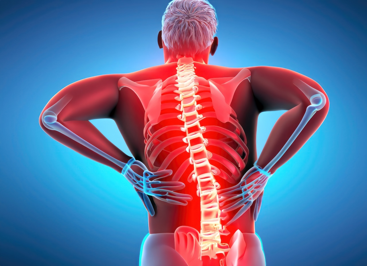 pain killer for backache spinal lumbar disease human anatomy hologram analgesic ai generative illustration